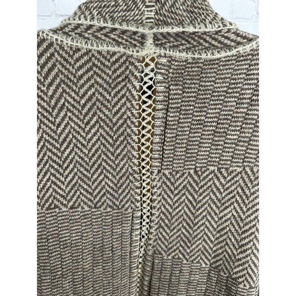 NWT Silver Jeans Brown Beige Lambswool Blend Open Front Knit Cardigan Sweater XL - Picture 6 of 10